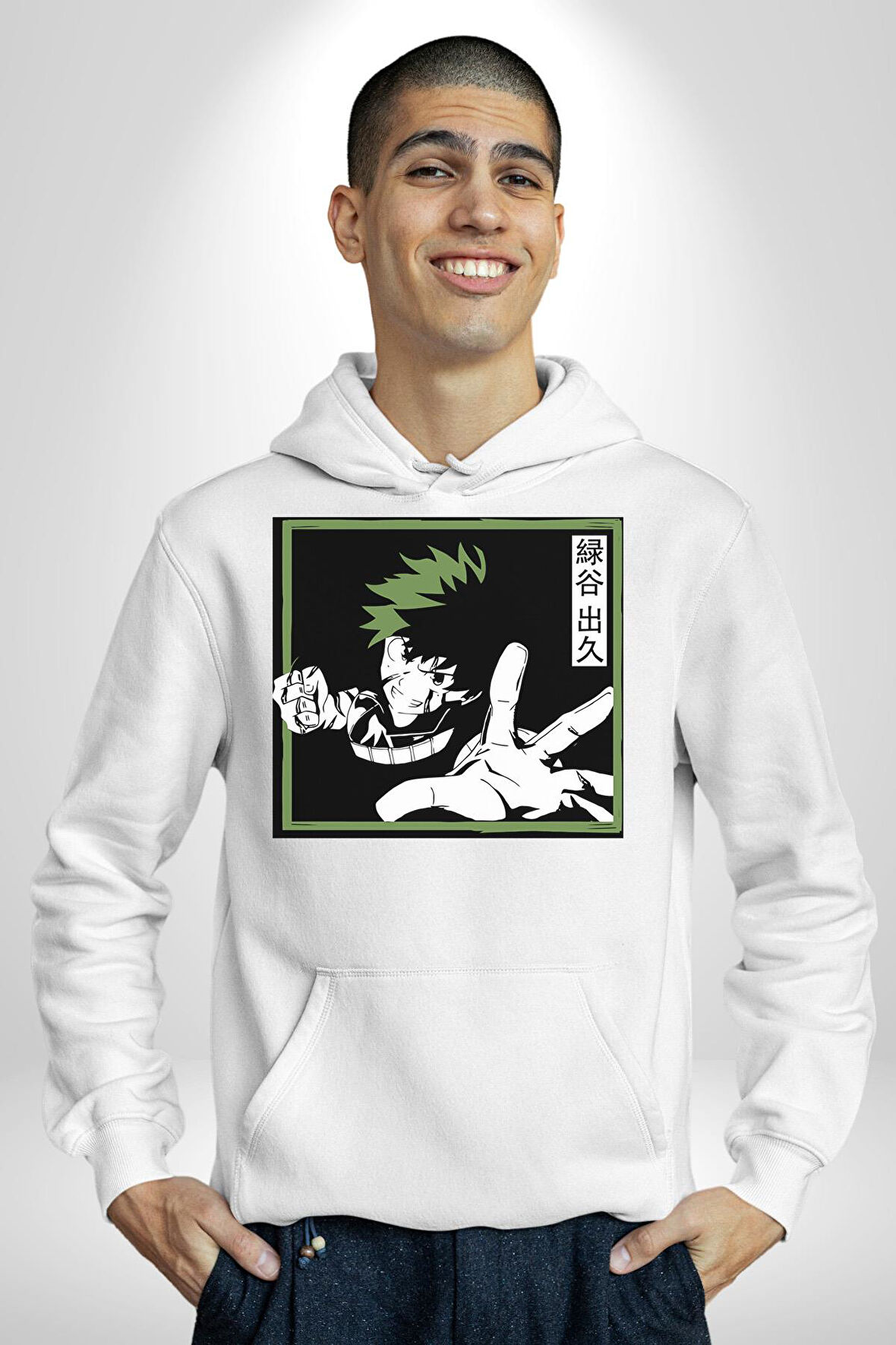 My Hero Academia  Dabi Anime  Kadın Erkek  Beyaz Kapüşonlu Sweatshirt Hoodie