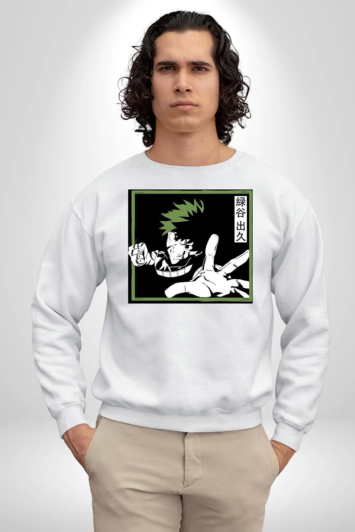 My Hero Academia  Dabi Anime  Kadın Erkek Beyaz Sweatshirt 