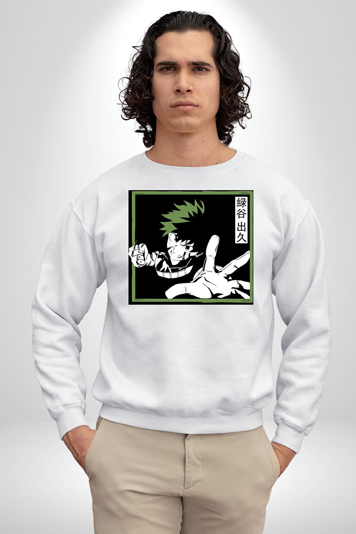 My Hero Academia  Dabi Anime  Kadın Erkek Beyaz Sweatshirt 