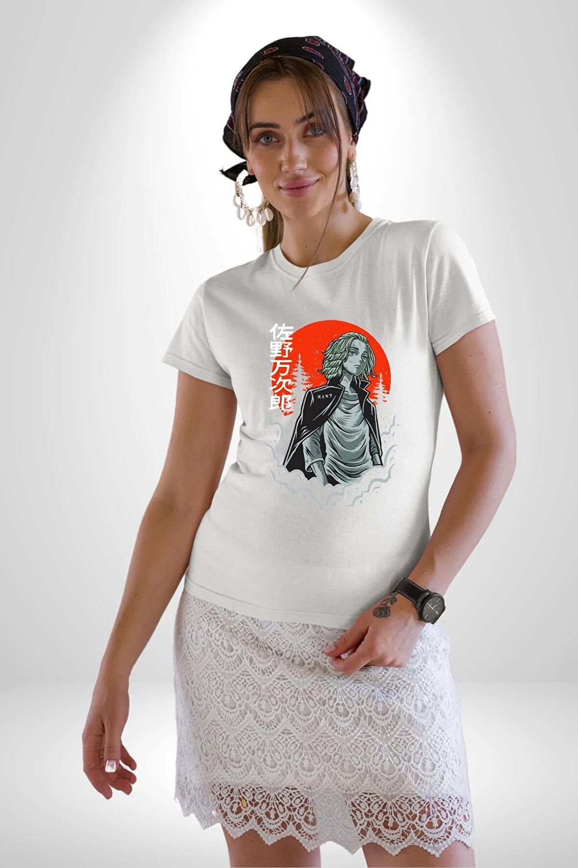 Tokyo Ghoul Ken Kaneki Anime Kadın Erkek Unisex Beyaz Organik Baskılı T-Shirt Penye Yüksek Kalite