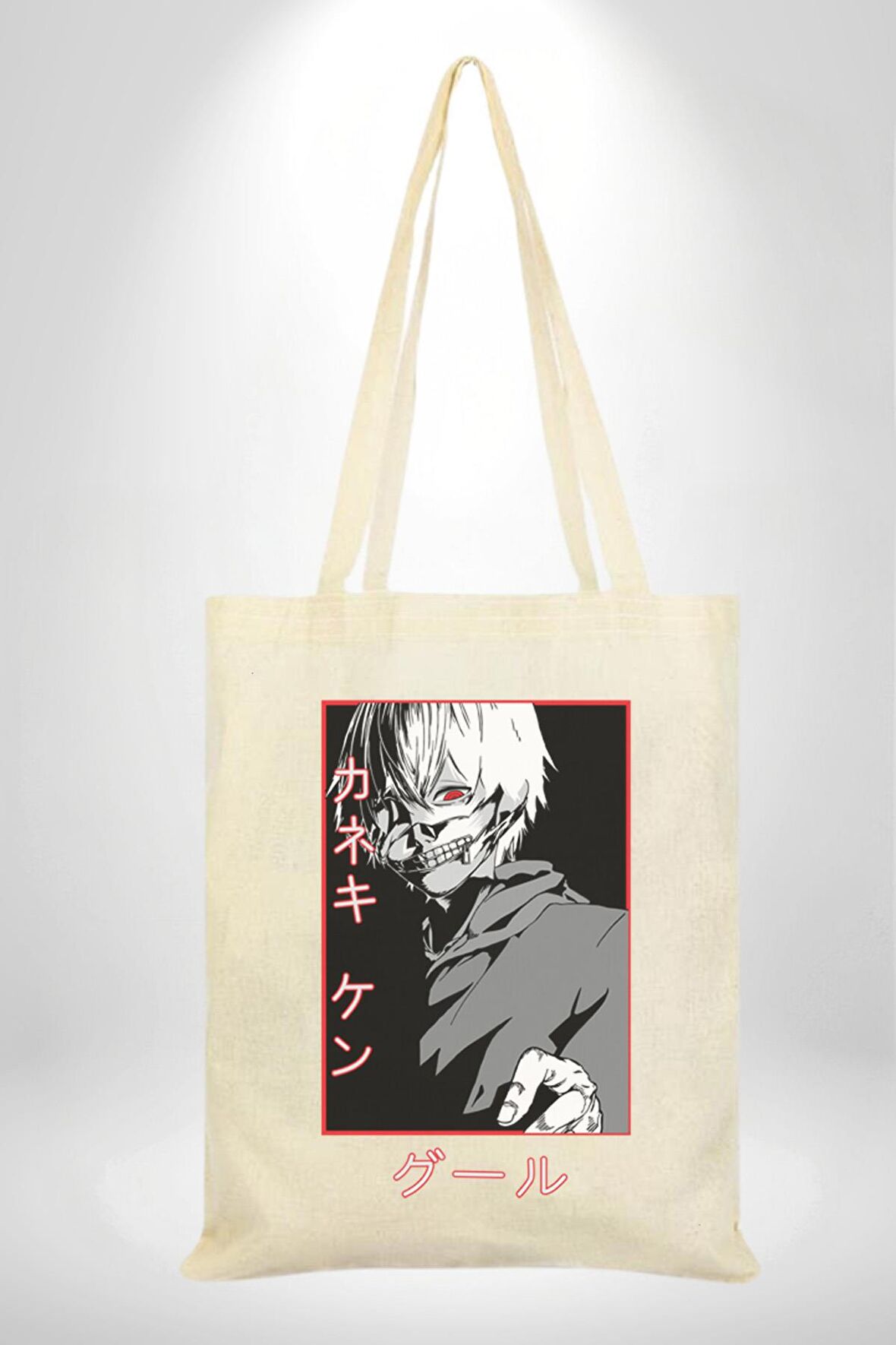 Kaneki Ken Kuma Japon Anime Şeytan 35X40 Kadın Erkek Çocuk Ekru Ham Bez Çanta