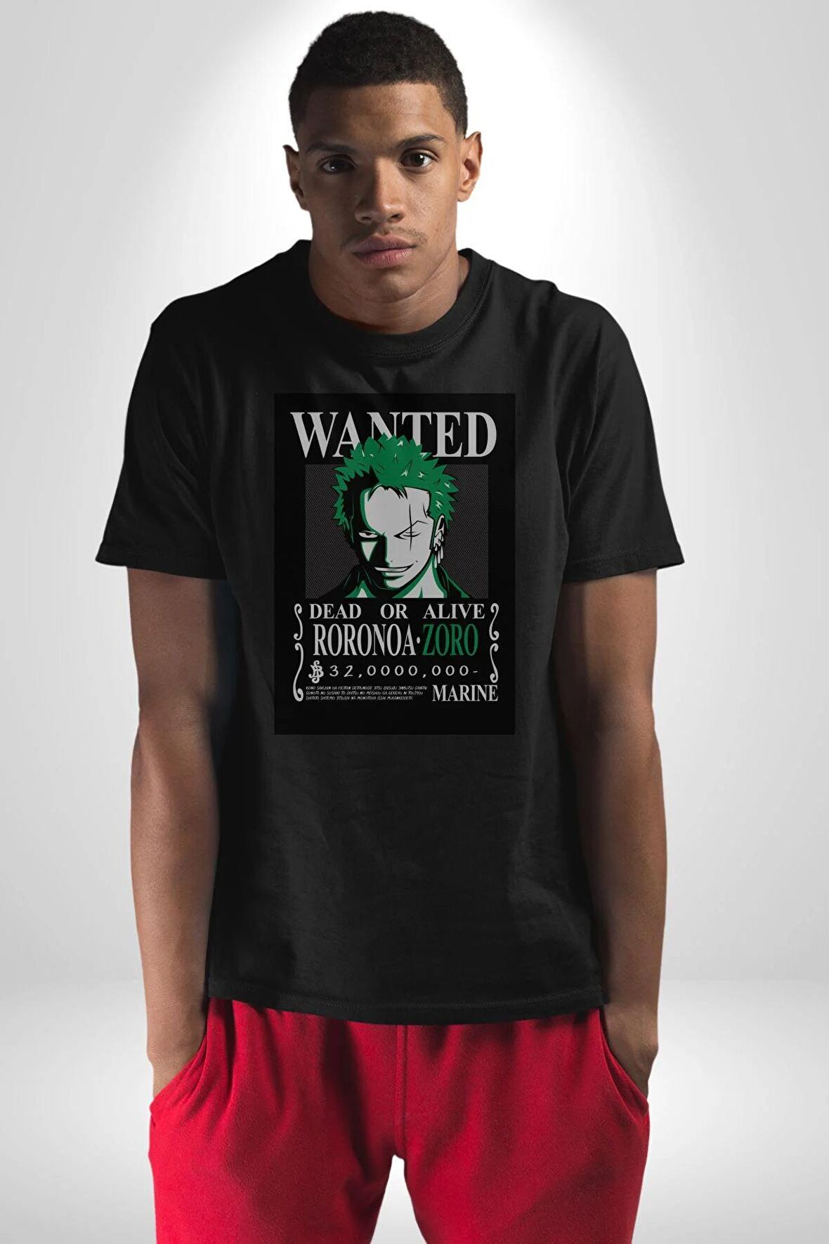 One Piece Luffy Anime Kadın Erkek Unisex Siyah Organik Baskılı T-Shirt Penye Yüksek Kalite
