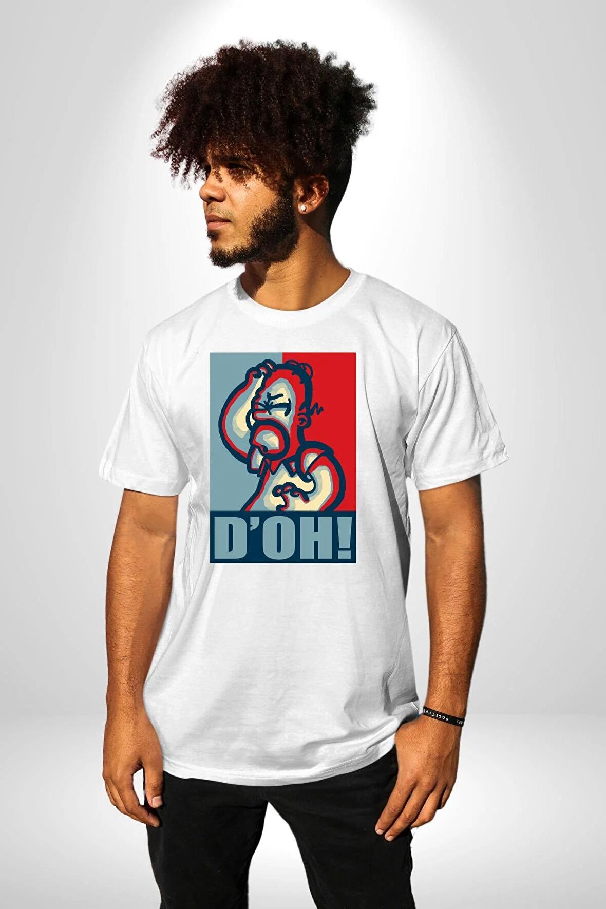 The Simpsons  Kadın Erkek Unisex Beyaz Organik Baskılı T-Shirt Penye Yüksek Kalite