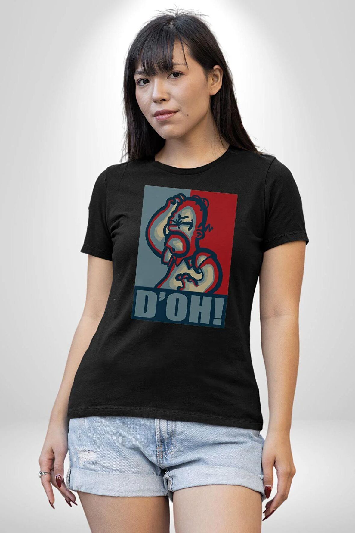 The Simpsons  Kadın Erkek Unisex Siyah Organik Baskılı T-Shirt Penye Yüksek Kalite