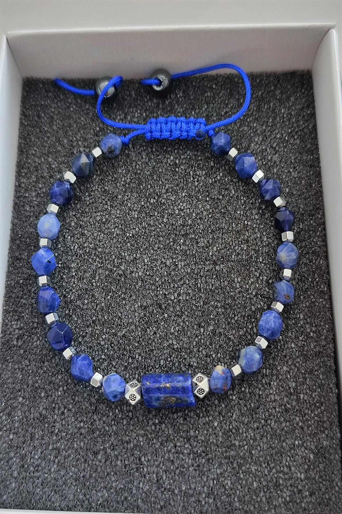 4 MM SODALİT , LAPİS LAZULİ ERKEK DOĞAL TAŞ BİLEKLİK