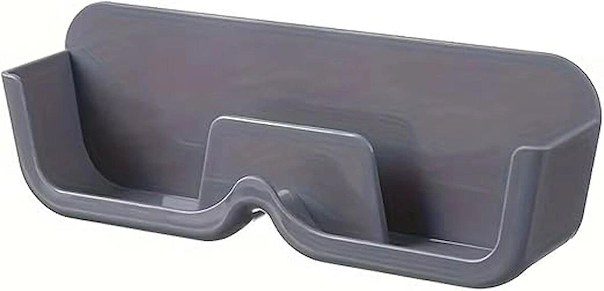 Microcase Sert ABS Plastik Duvar ve Düz Alana Yapışkanlı Gözlük Kabı Gözlük Tutucu 2 Adet - GRİ AL4986