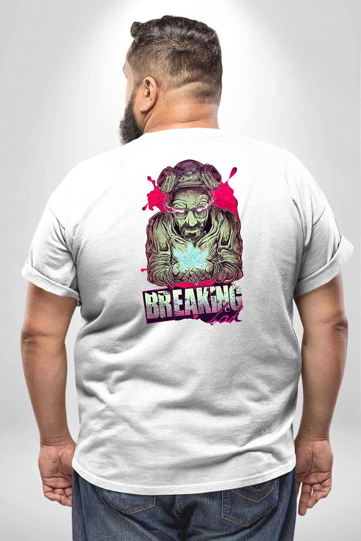 Breaking Bad Büyük Beden Beyaz Tişört Kadın Erkek Ünisex Sırt Baskılı