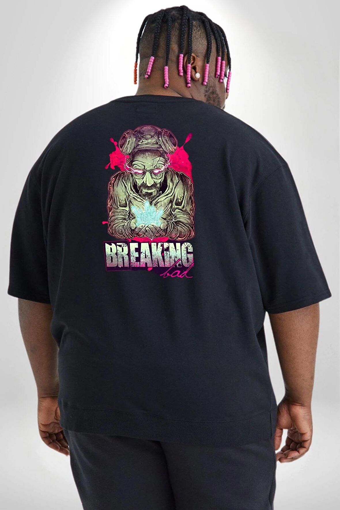 Breaking Bad Büyük Beden Siyah Tişört Kadın Erkek Ünisex Sırt Baskılı