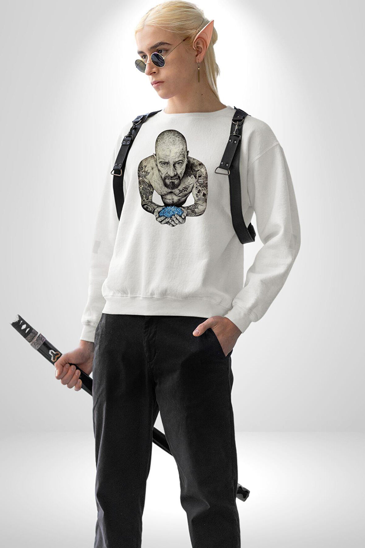 Breaking Bad Kadın Erkek Beyaz Sweatshirt 