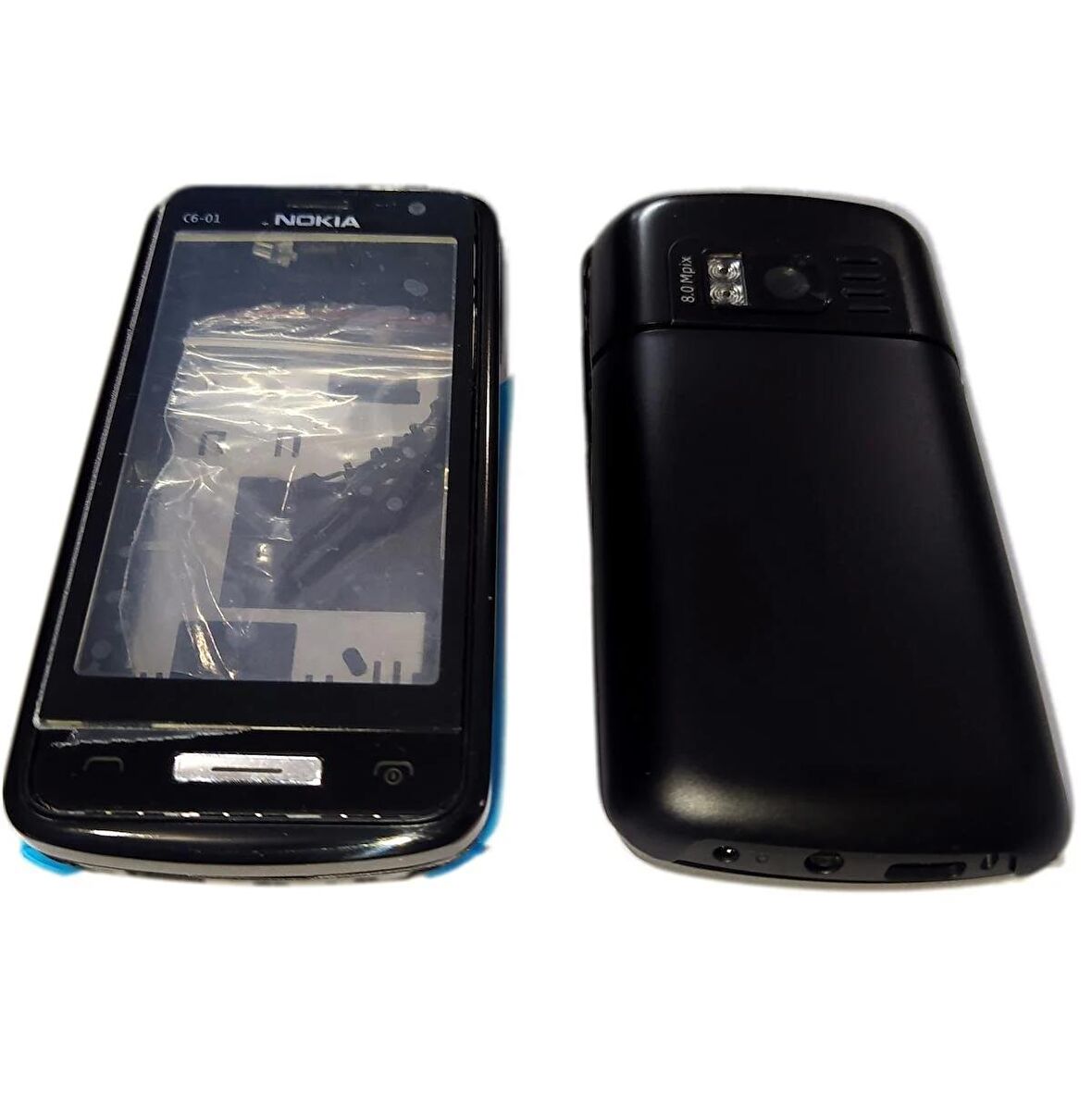 Nokia C6-01 Kasa Kapak Nokia C6-01 Siyah Renk Orta Kasa Ön Kapak Arka Kapak Tuş Takımı