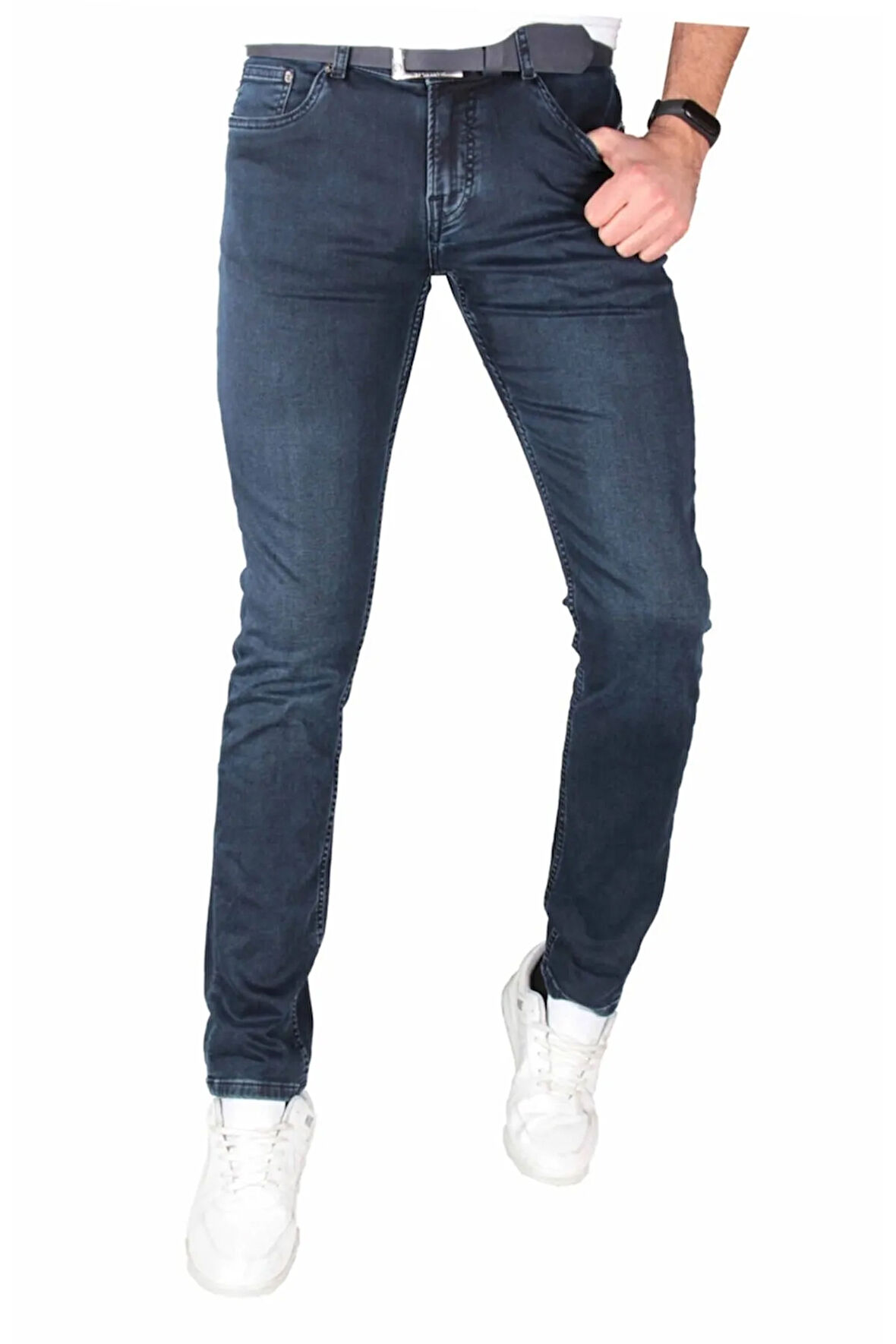 Erkek Likralı Dar Paça Örme Kot Pantolon