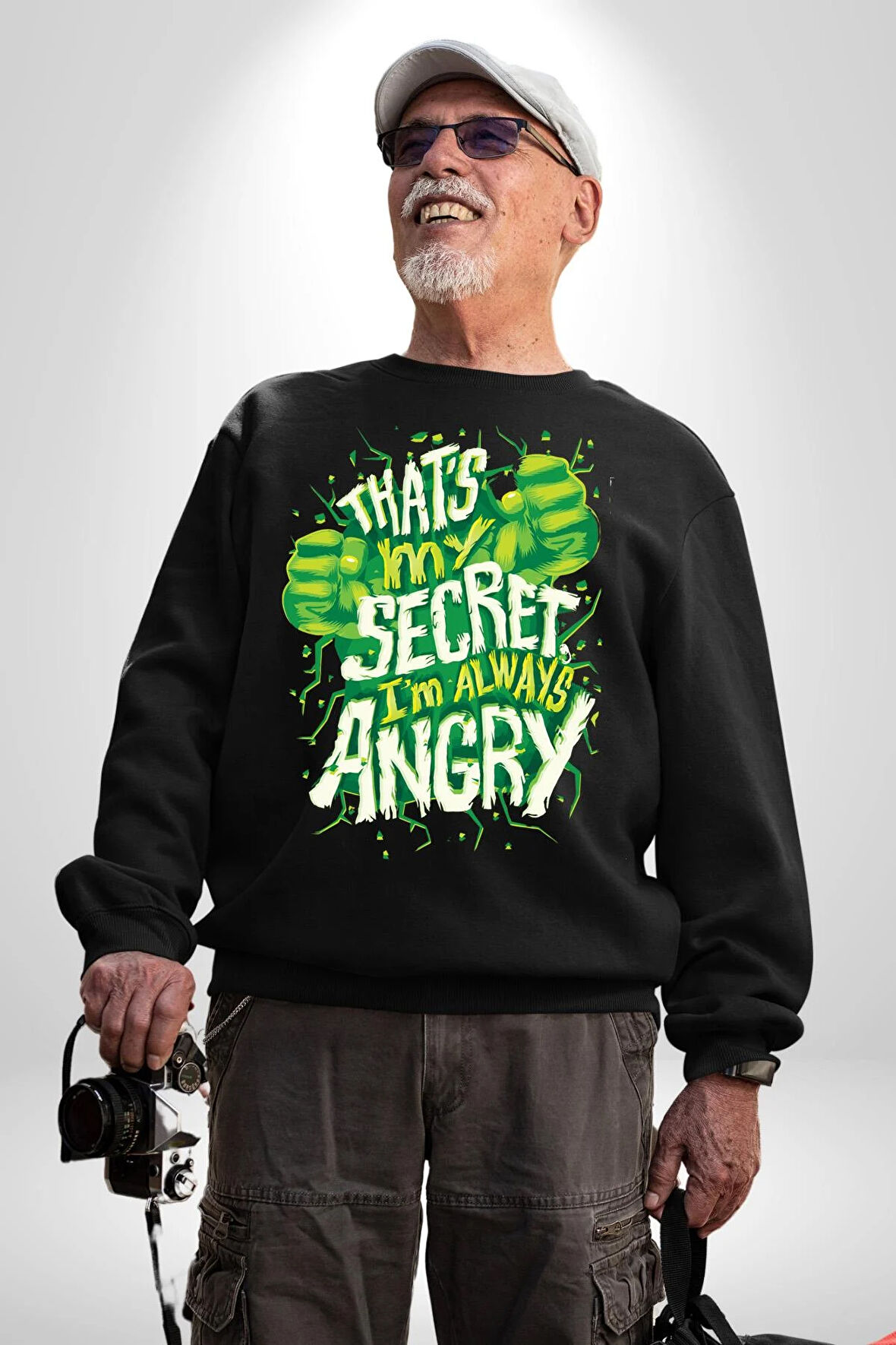 Bu Benim Sırrım Her Zaman Kızgınım Kadın Erkek Siyah Sweatshirt 