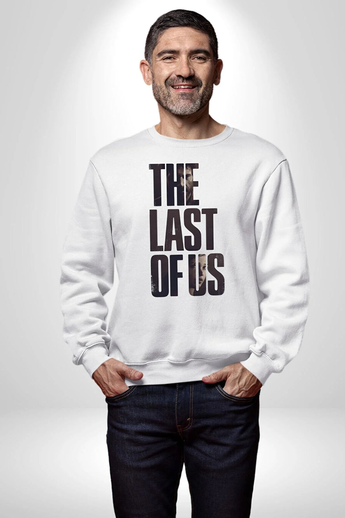 The Las Of Us Dizi Serisi Kadın Erkek Beyaz Sweatshirt 