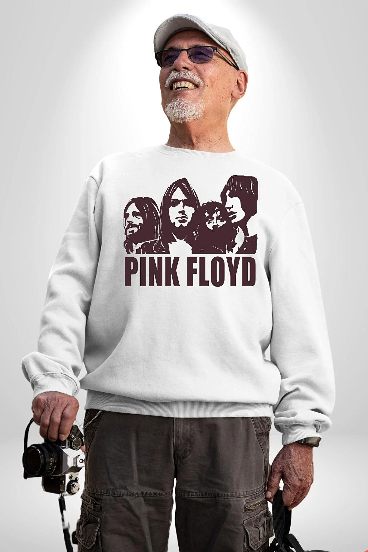 Pink Floyd Kadın Erkek Beyaz Sweatshirt 