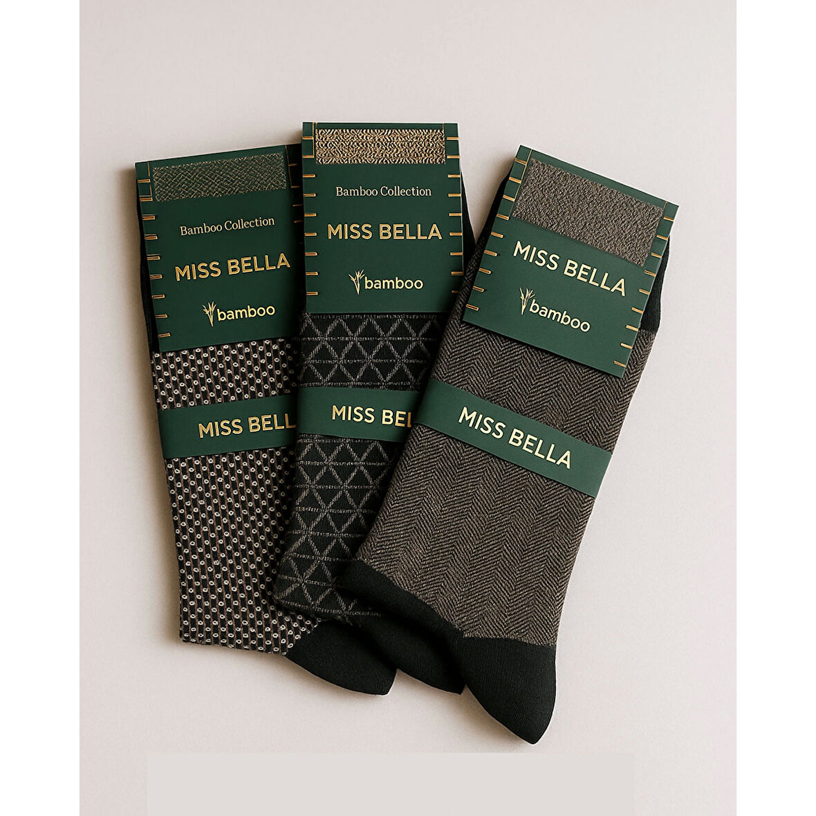 Missbella Bambu Desenli Erkek Çorap 10 Adet