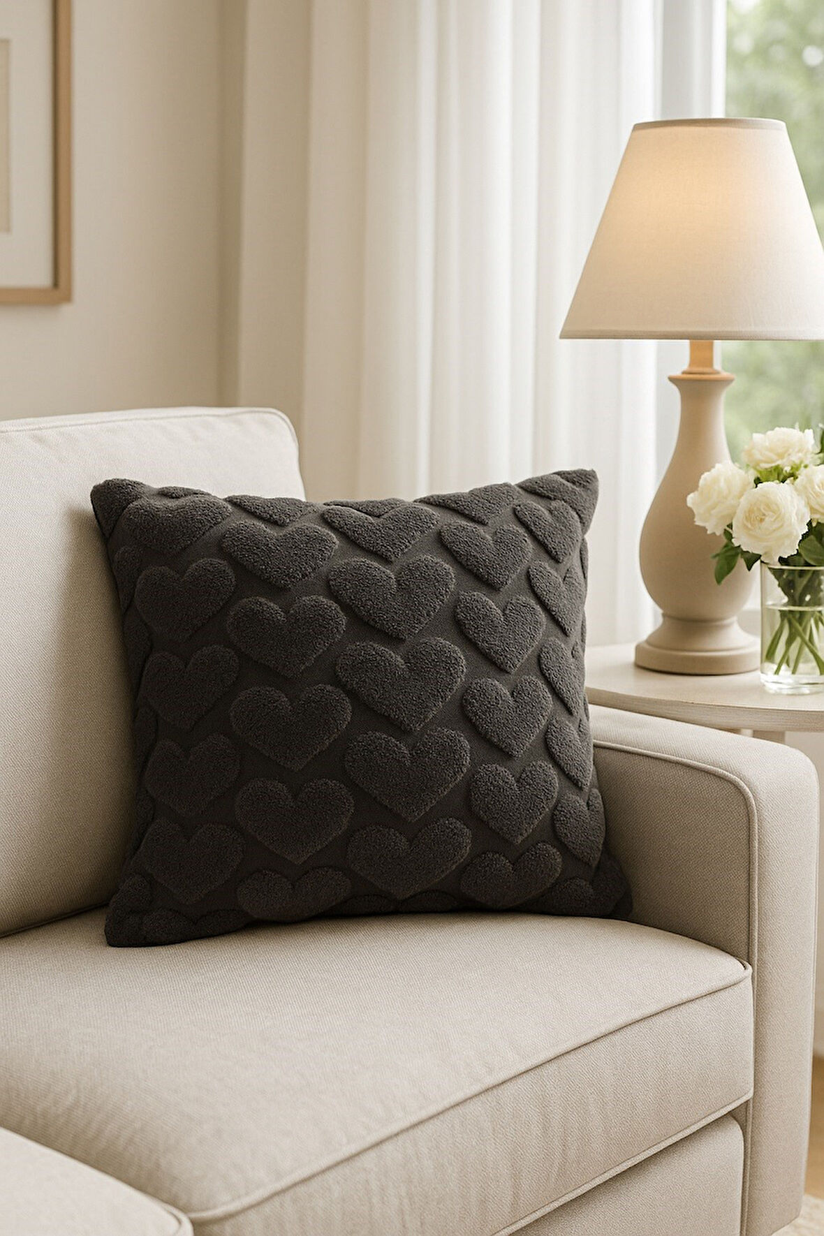 1 Adet Füme Kalpli Pofuduk Kırılent Kılıfı 42x42 cm 
