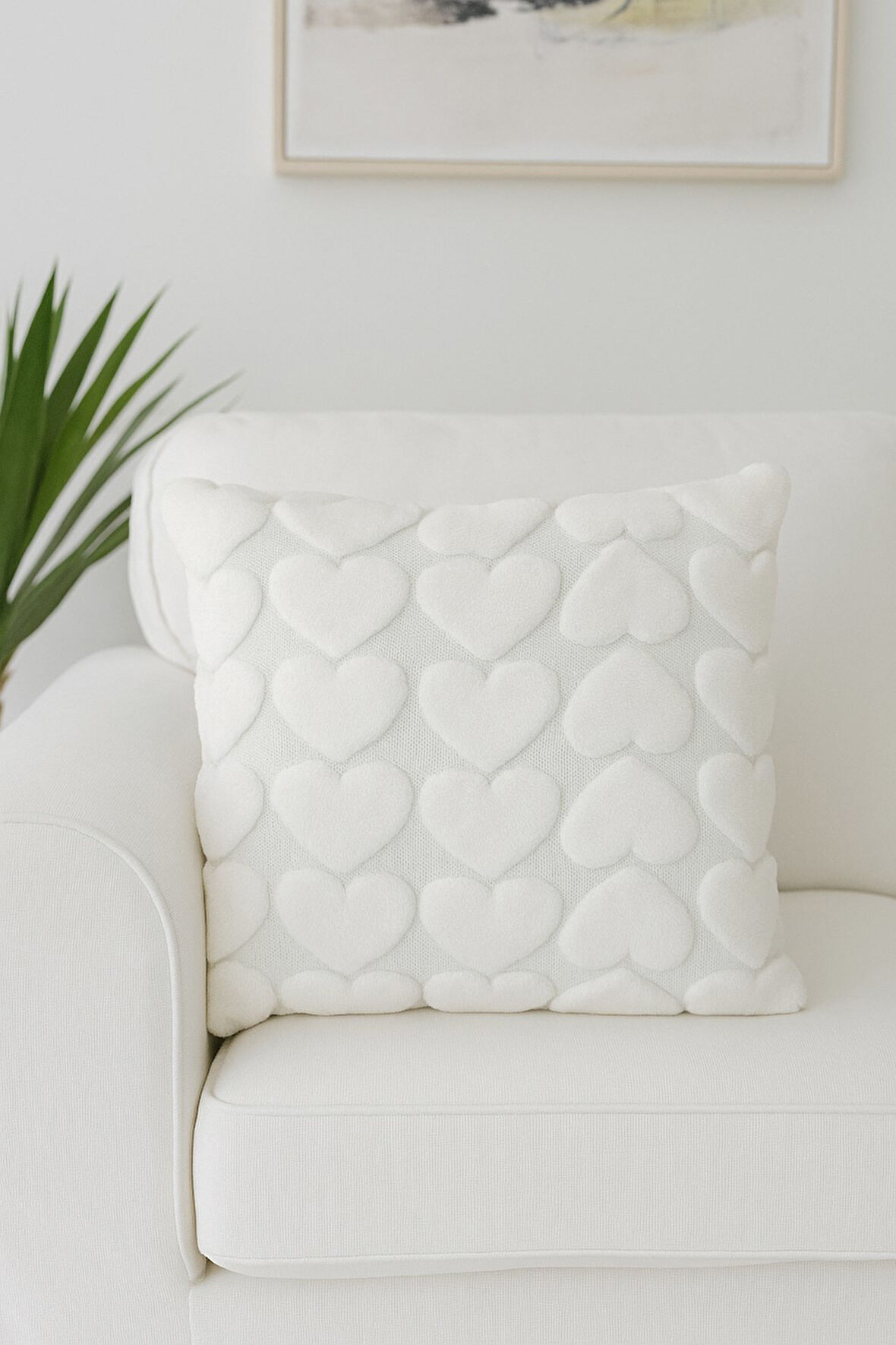 1 Adet Beyaz Kalpli Pofuduk Kırılent Kılıfı 42x42 cm 