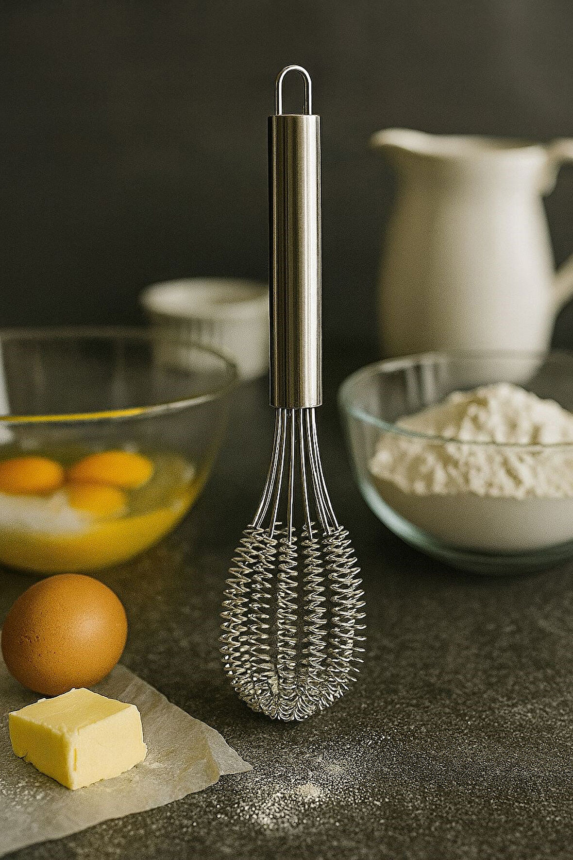 Lux Paslanmaz Çelik Helezon Yaylı Profesyonel Pastacı Balon Çıprıcı