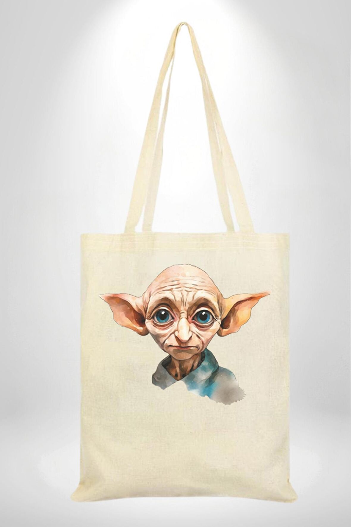 Dobby Elf Harry Potter Sulu Boya 35X40 Kadın Erkek Çocuk Ekru Ham Bez Çanta