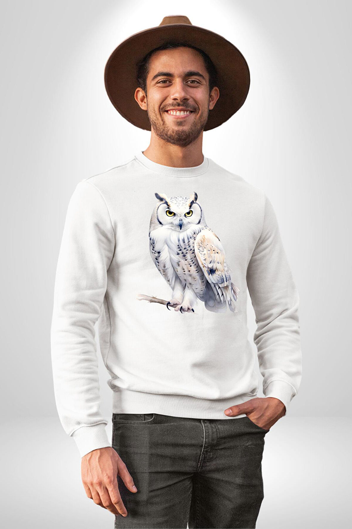 Beyaz Baykuş Harry Potter Posta  Kadın Erkek Beyaz Sweatshirt 