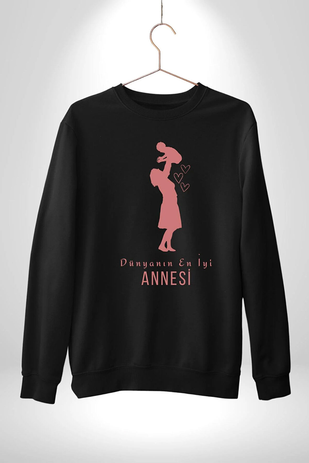 Anneler Günü Dünyanın En iyi Annesi Kadın Erkek Siyah Sweatshirt 