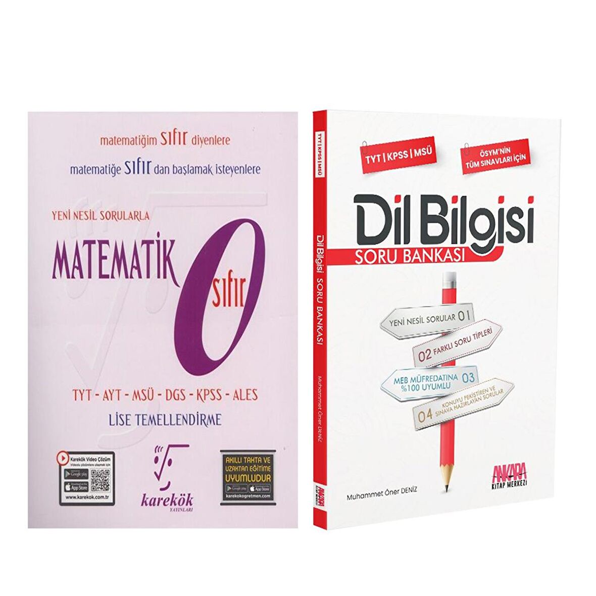 Karekök TYT Matematik Sıfır ve AKM Dil Bilgisi Soru Bankası Seti 2 Kitap