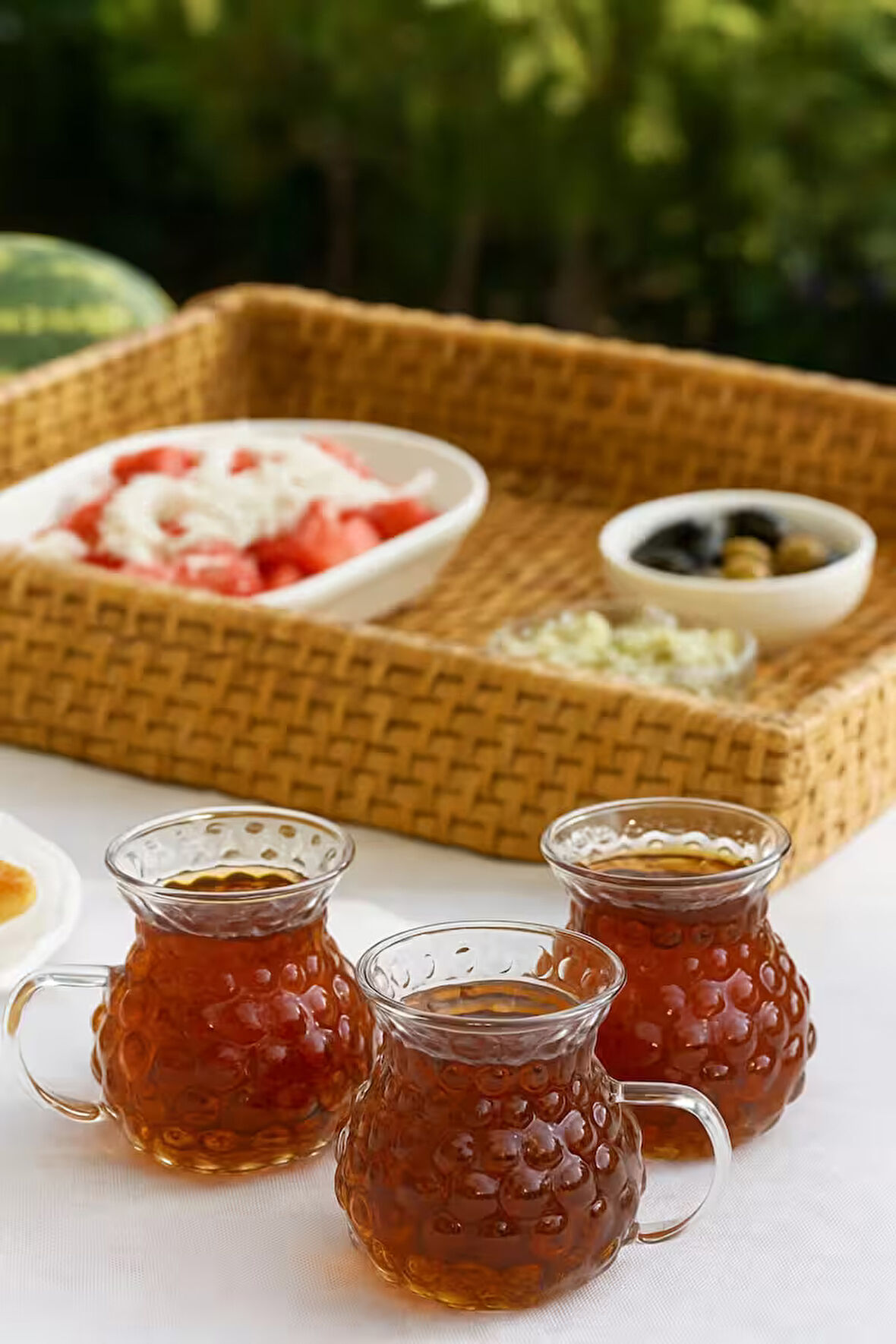 6'lı Borosilikat Cam Kulplu Üzüm Çay Bardağı