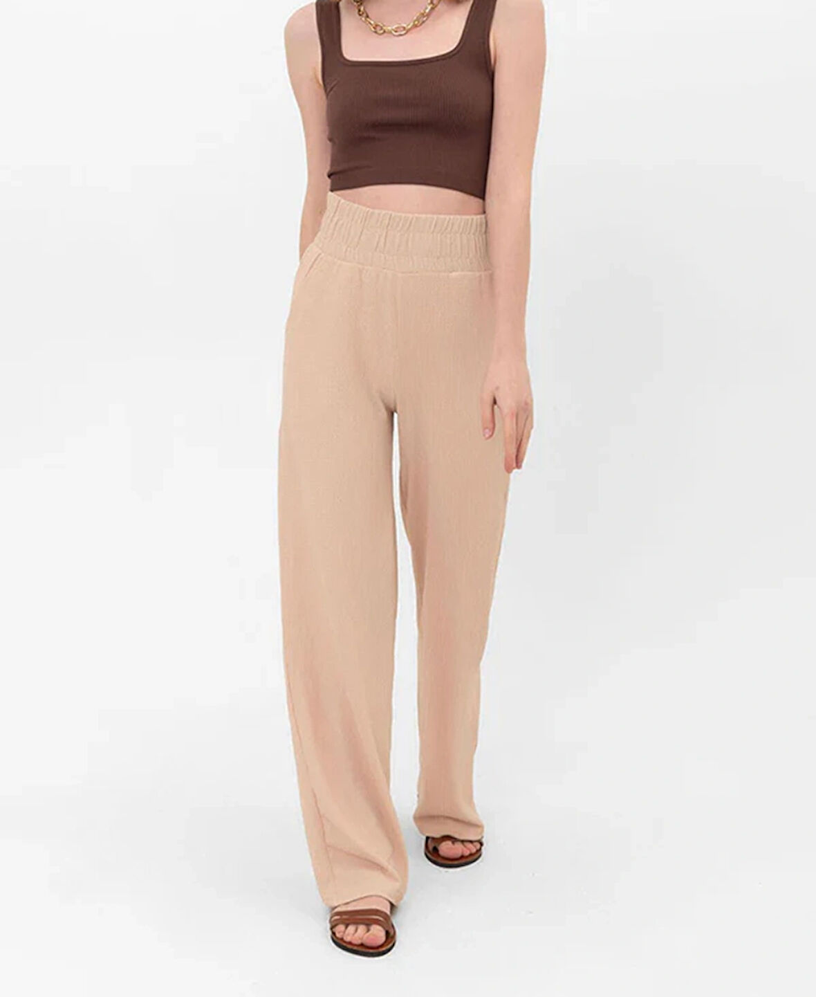  Censey Kadın Normal Bel Bol Paça Palazzo Pantolon - Yazlık Rahat Kumaş - Şık Günlük Kombin