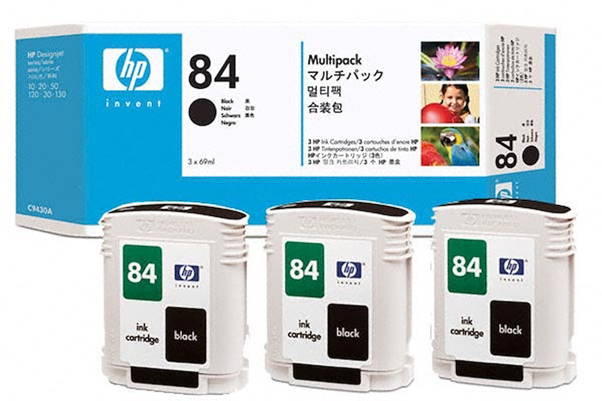 Hp C9430A (84) Eski Tarihli 3lü Paket Siyah Orjinal Kartuş 