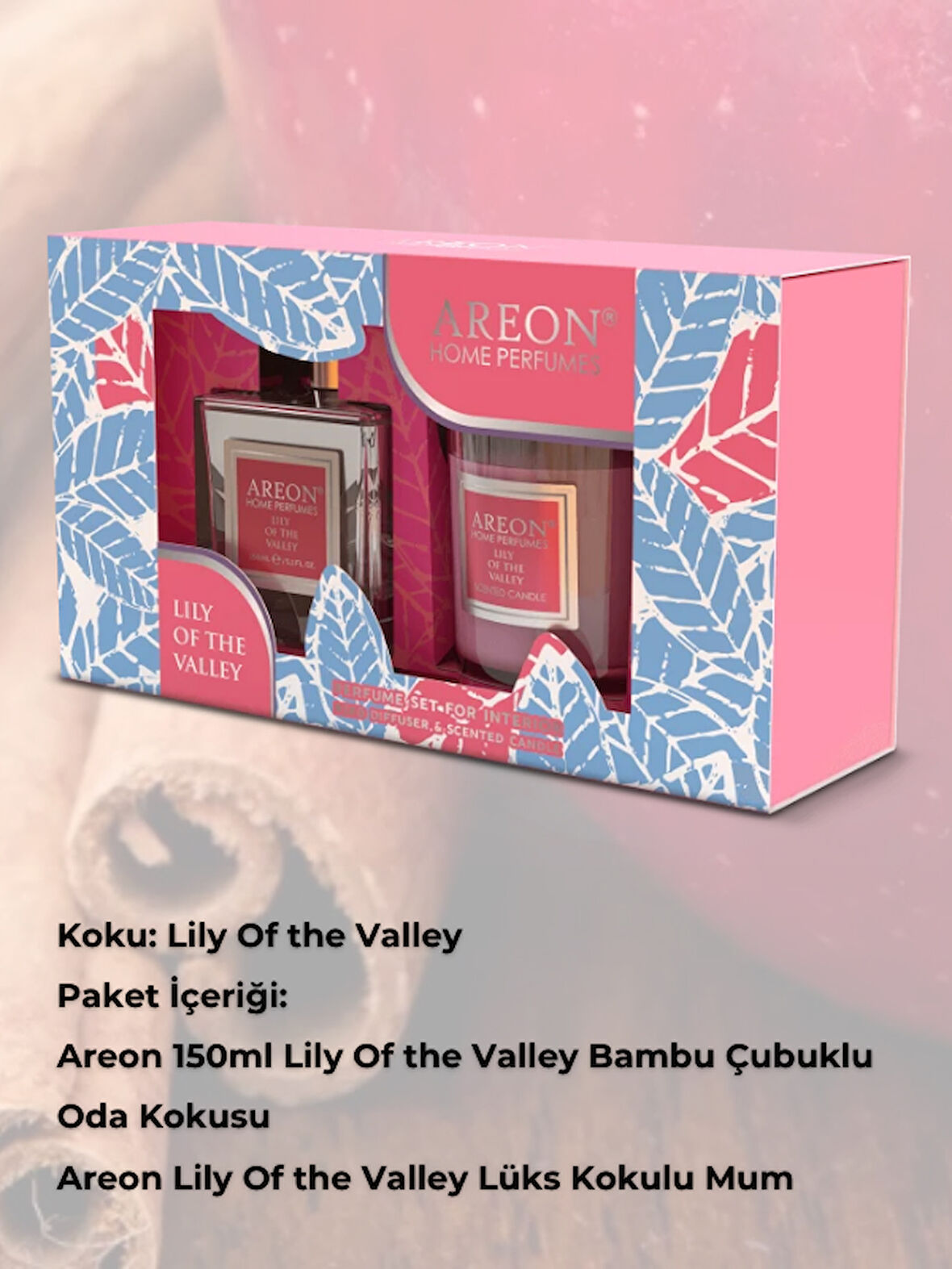 Areon Home Perf.150ML + Candle Lily Of The Valley Set