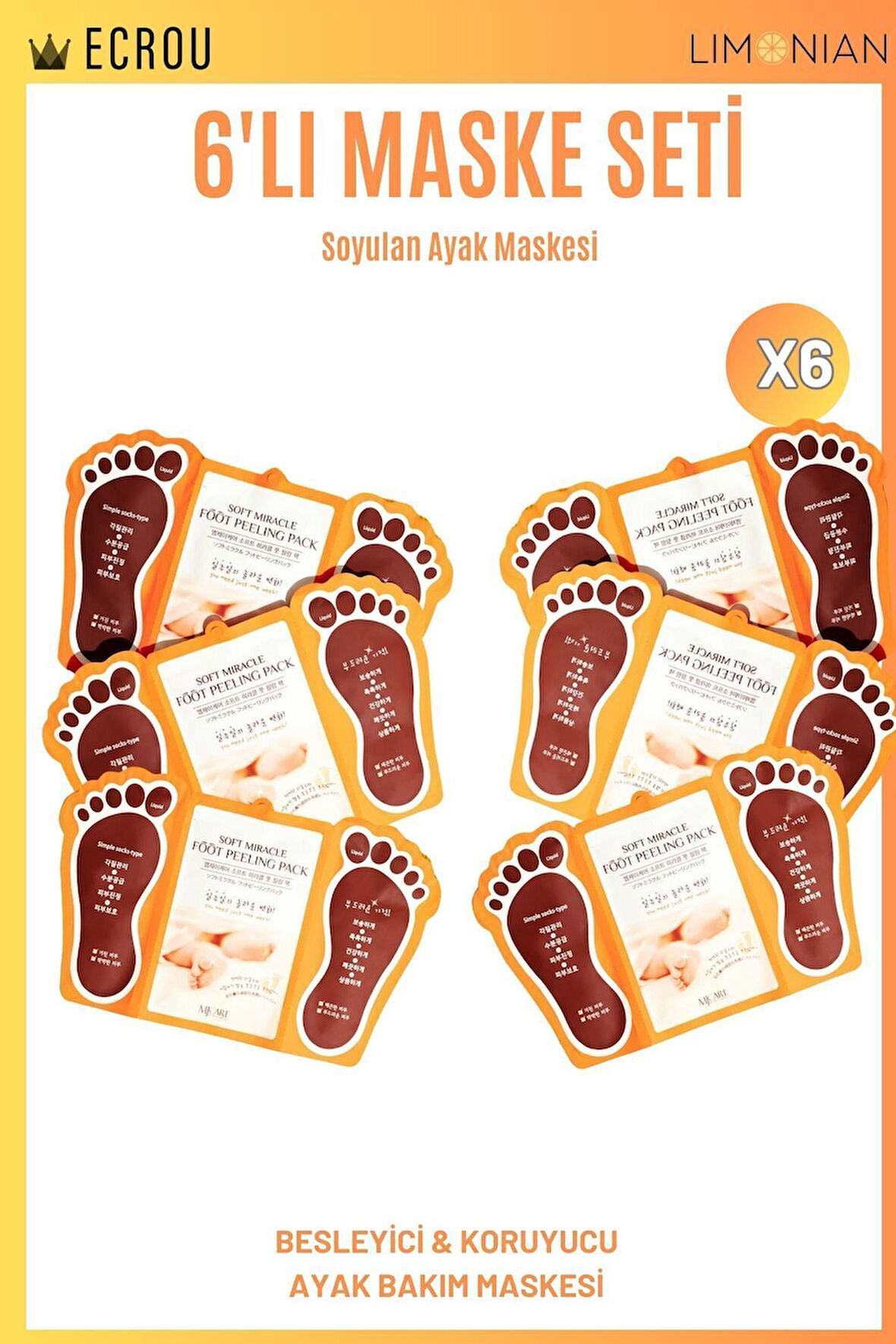 Soyulan Ayak Peeling Maskesi 6 Lı