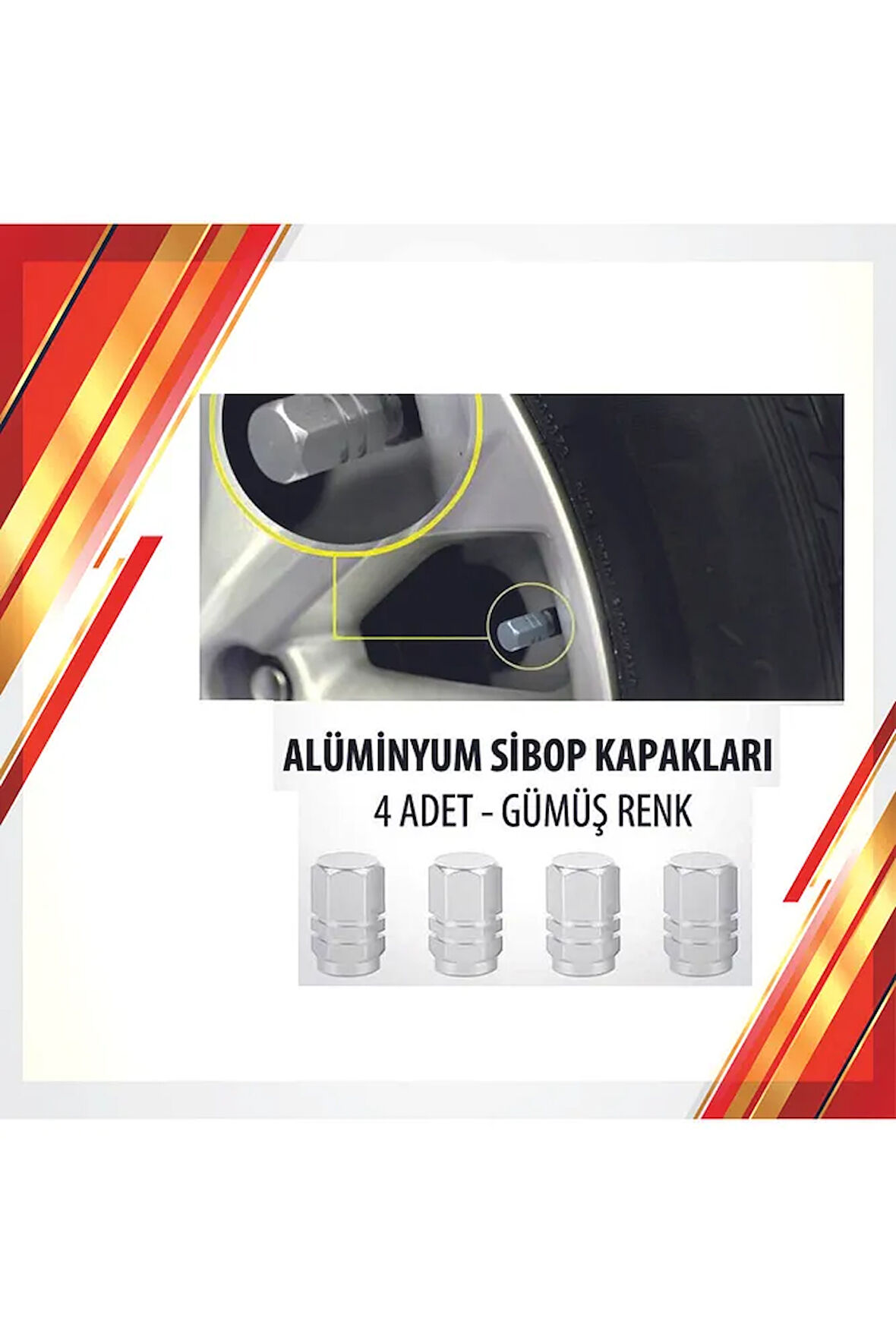 Alüminyum Sibop Kapağı 4'lü Set Gri