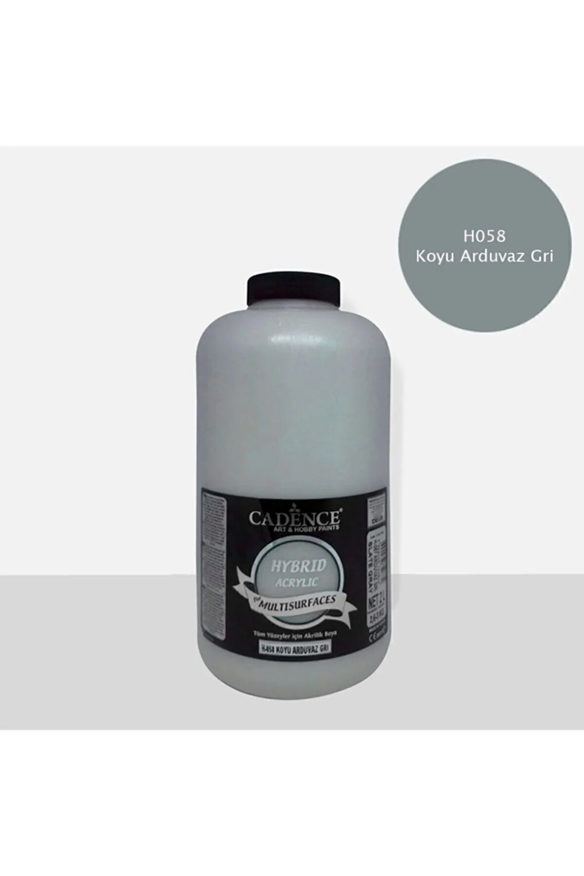 Hybrid Multisurface Akrilik Boya 2 Lt. H-058 Koyu Arduvaz Gri