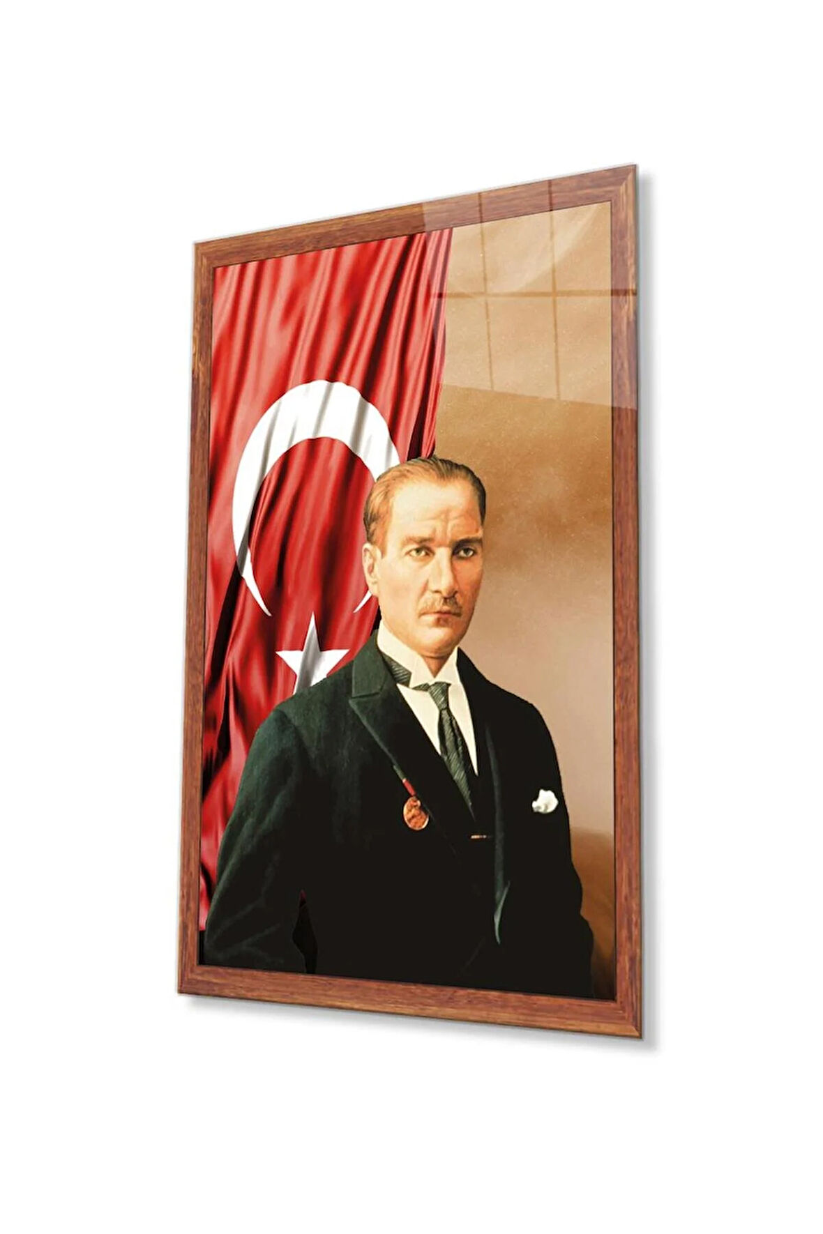 Atatürk Cam Tablo 4mm Dayanıklı Temperli Cam, Atatürk Glass Wall Art