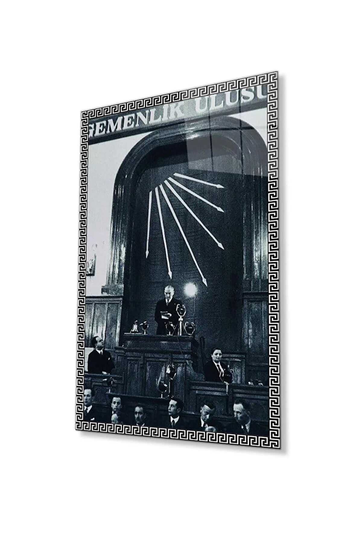 Atatürk Cam Tablo 4mm Dayanıklı Temperli Cam, Atatürk Glass Wall Art