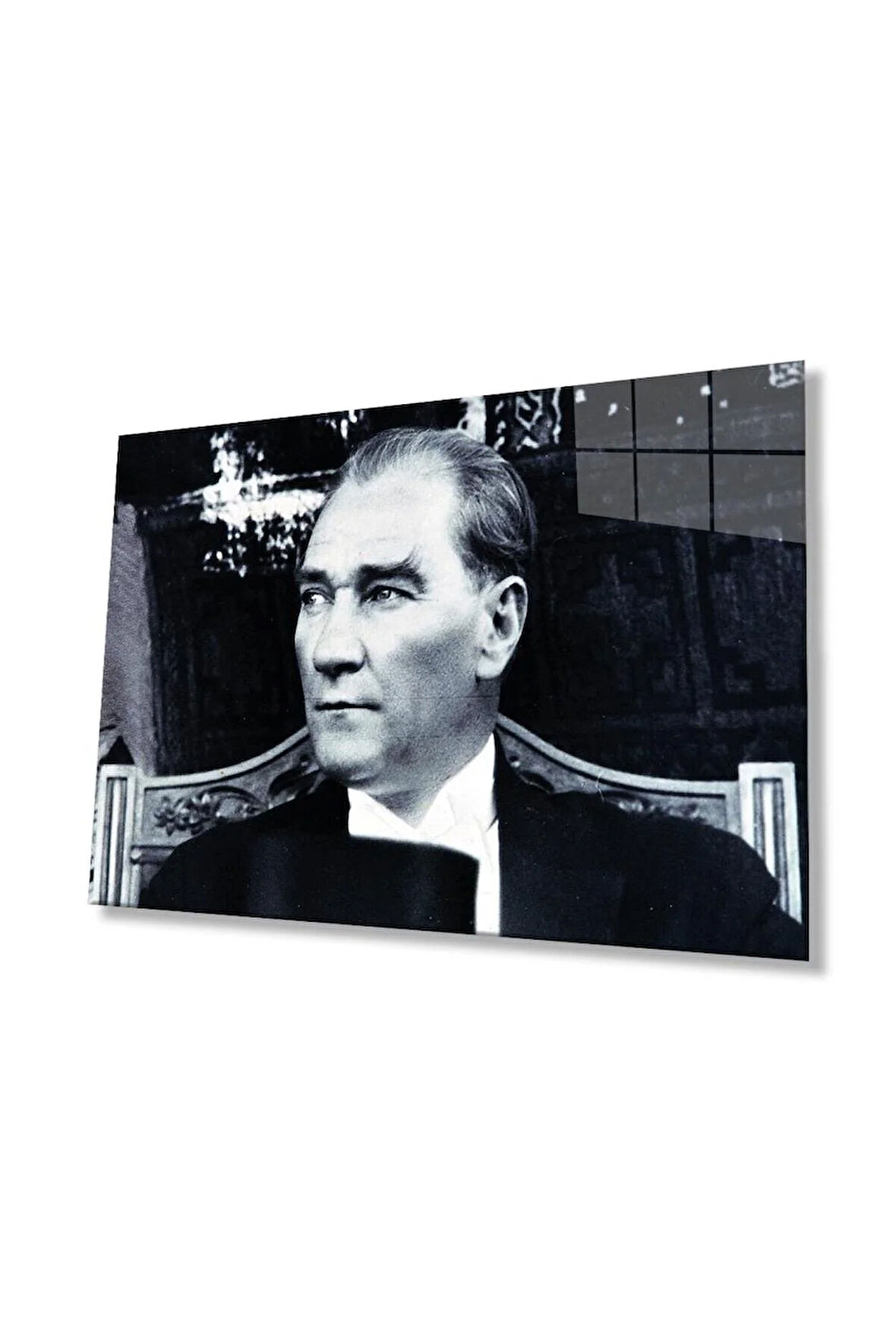 Atatürk Cam Tablo 4mm Dayanıklı Temperli Cam, Atatürk Glass Wall Art