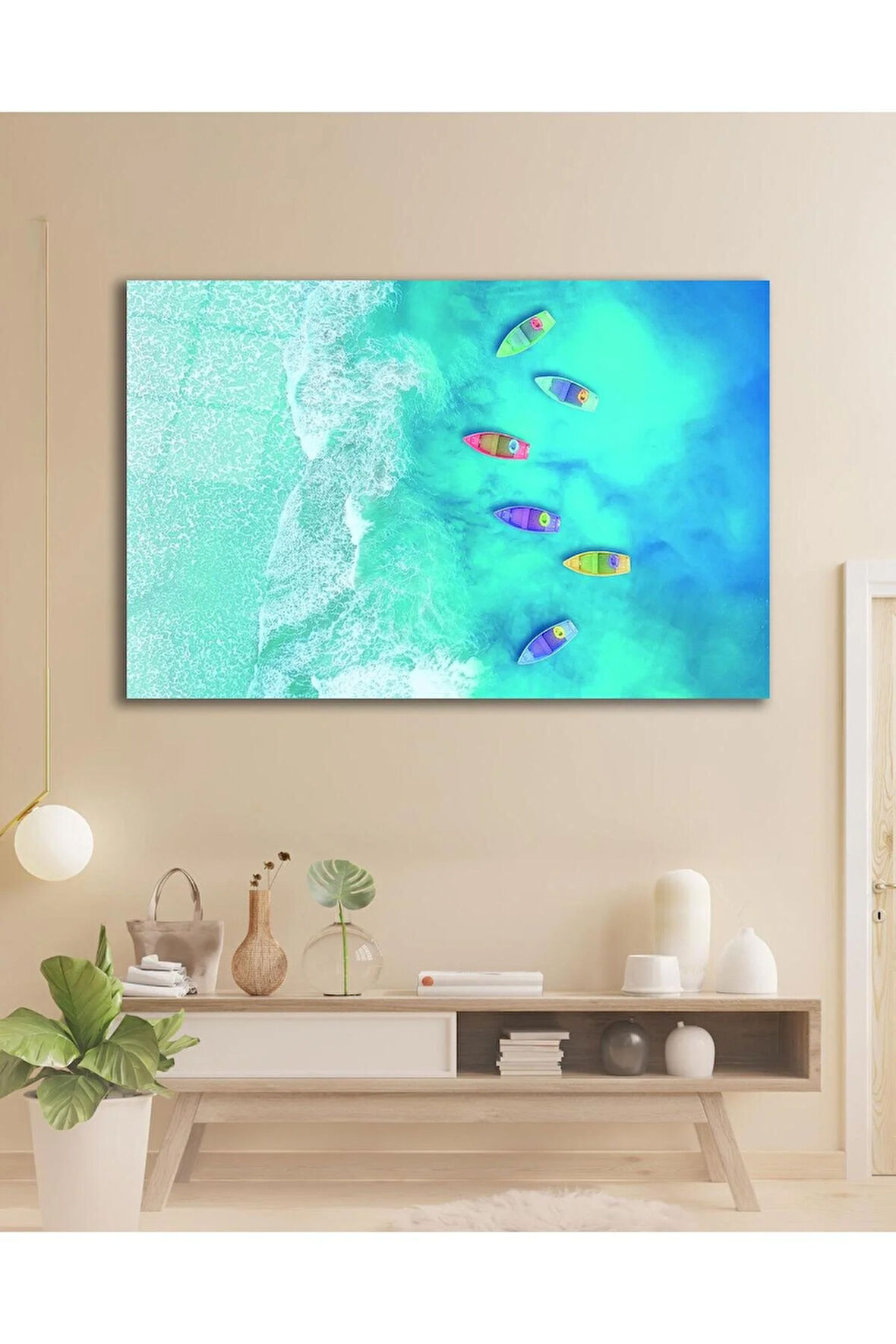 Su Tekne Cam Tablo, Ev Ofis Salon Hediyelik Duvar Dekoru