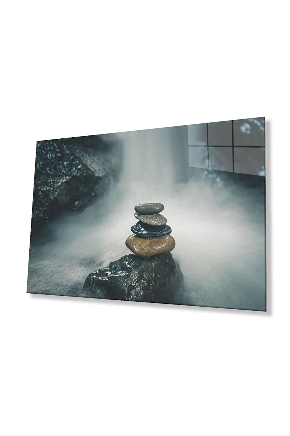 Taşlar Cam Tablo 4mm Dayanıklı Temperli Cam stones Glass Wall Art