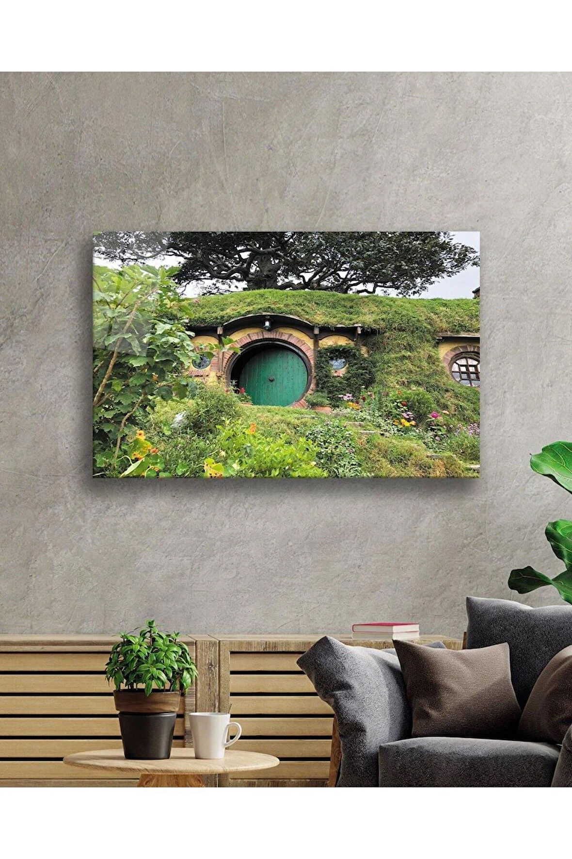 Hobit Evleri Cam Tablo 4mm Dayanıklı Temperli Cam Hobit Houses Glass Table 4mm Durable Tempered Gla