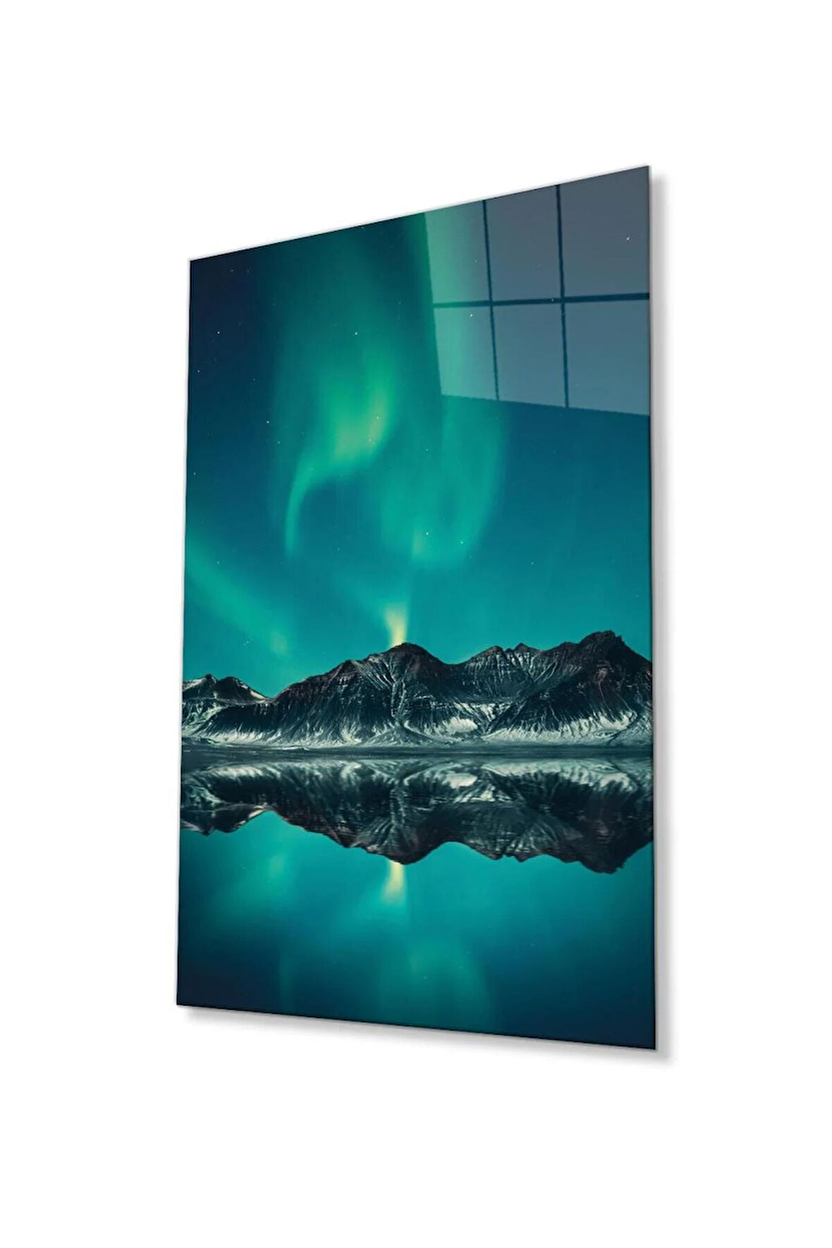 Dağ Yansıma Manzara Cam Tablo 4mm Dayanıklı Temperli Cam Mountain Reflection Landscape Glass Table