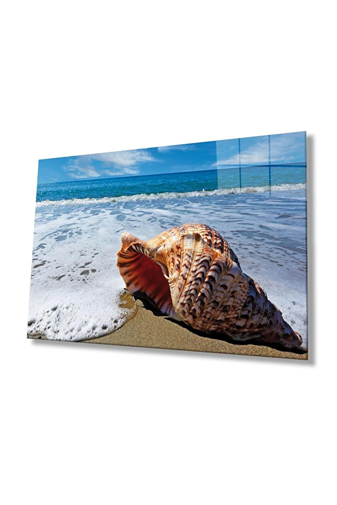 Deniz Manzarası Cam Tablo 4mm Dayanıklı Temperli Cam, Sea View Glass Wall Art