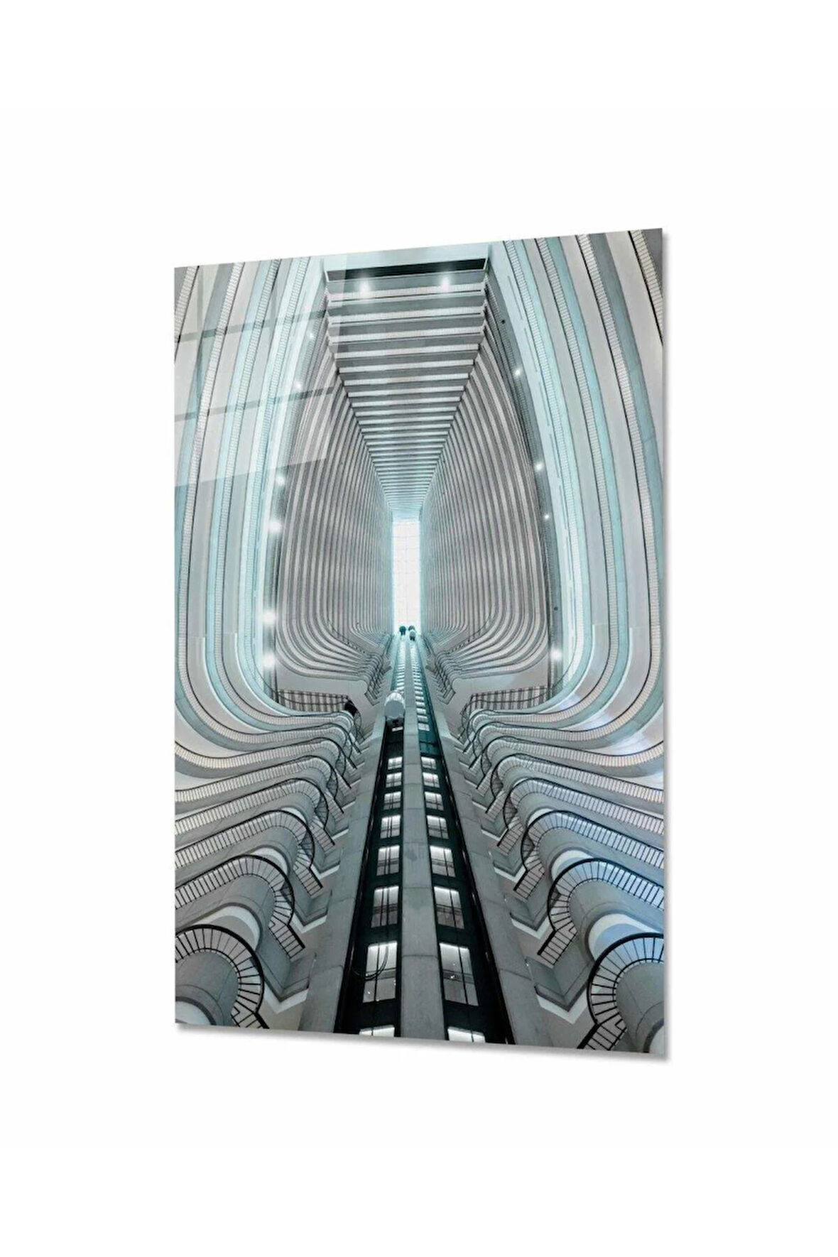 Geometrik bina Cam Tablo 4mm Dayanıklı Temperli Cam