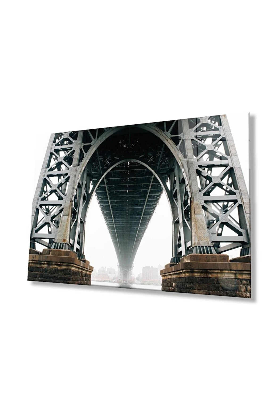 Köprü Cam Tablo 4mm Dayanıklı Temperli Cam, Bridge Glass Wall Decor
