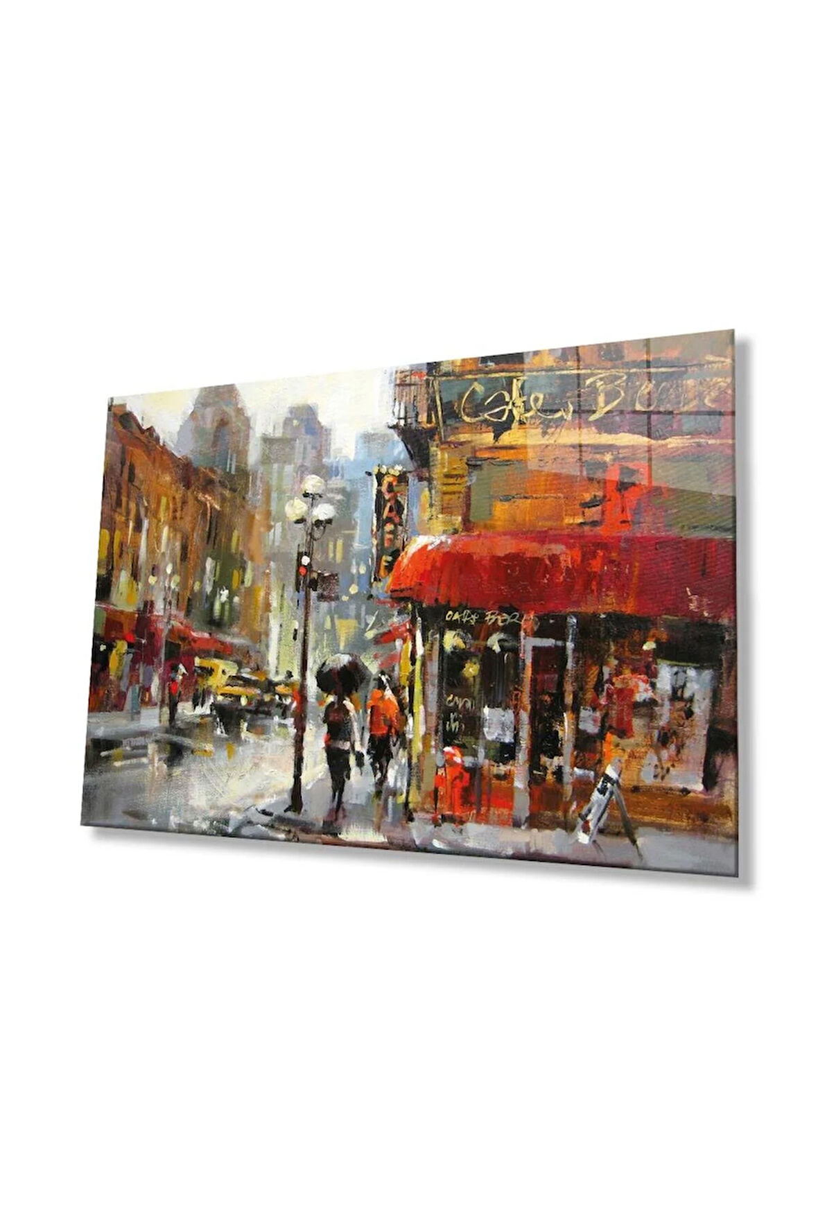 Şehir Cam Tablo 4mm Dayanıklı Temperli Cam, City Glass Wall Decor