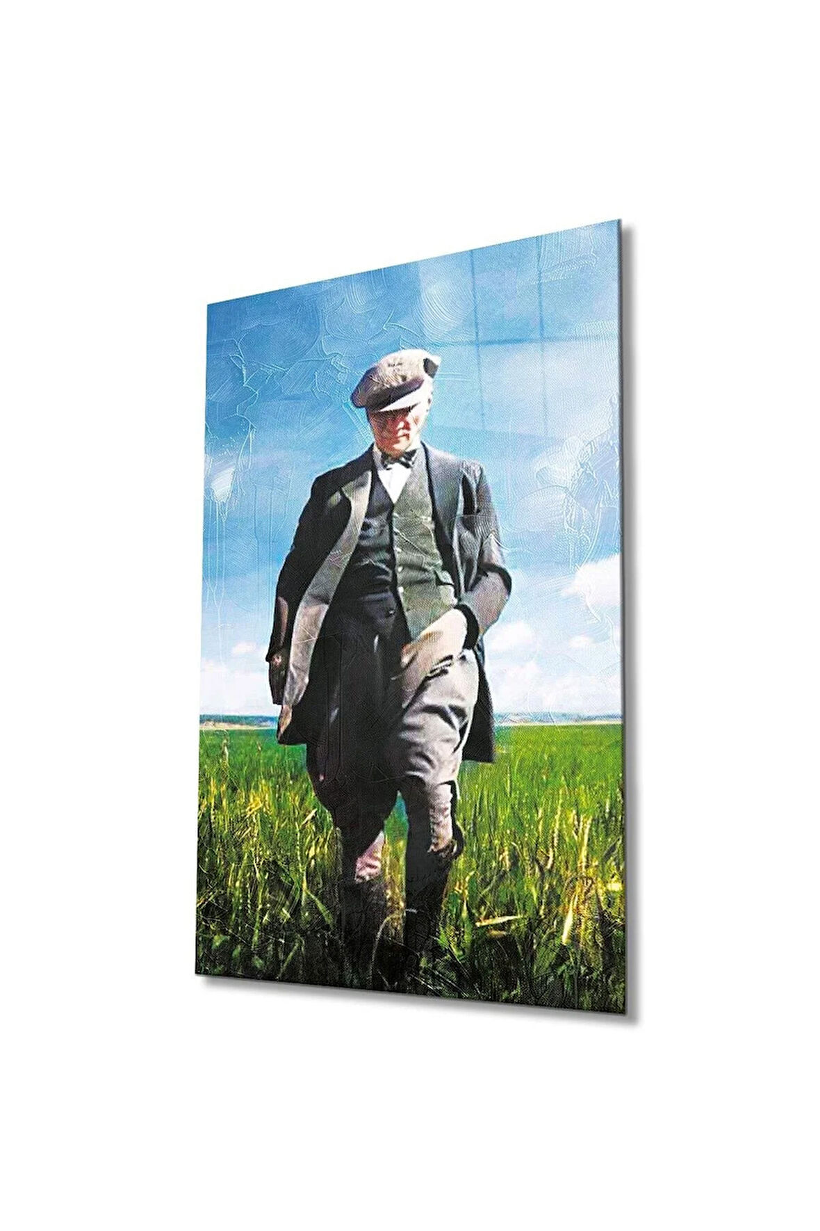Atatürk Portre Cam Tablo Modern Ev Ofis Salon Hediyelik Büyük Tablo Duvar Dekoru