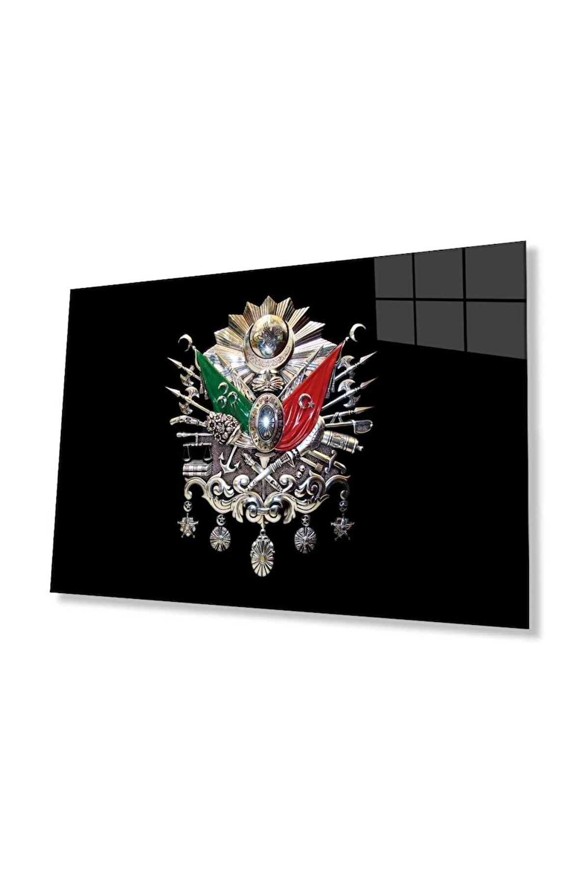 Osmanlı Tuğrası Cam Tablo 4mm Dayanıklı Temperli Cam