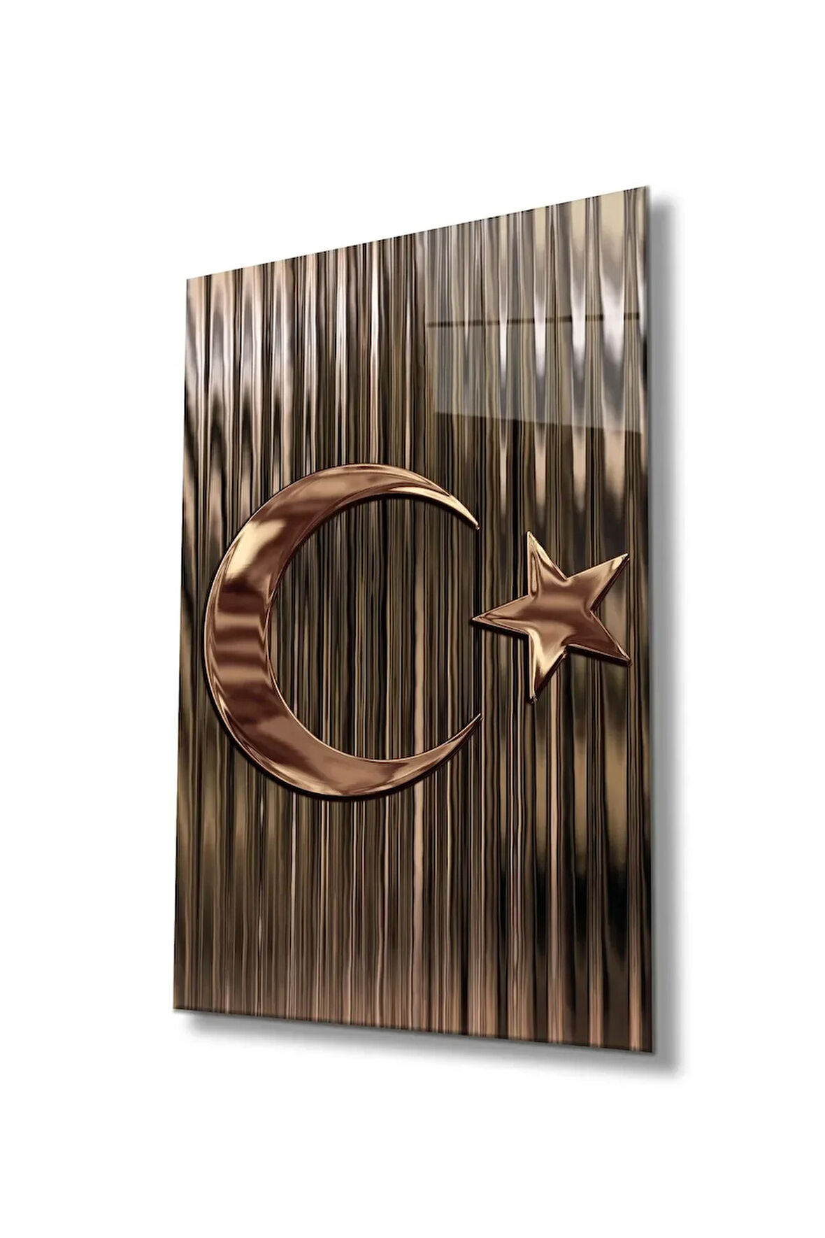 Türk Bayrağı Bayrak Cam Tablo Modern Ev Ofis Salon Hediyelik Büyük Tablo Duvar Dekoru