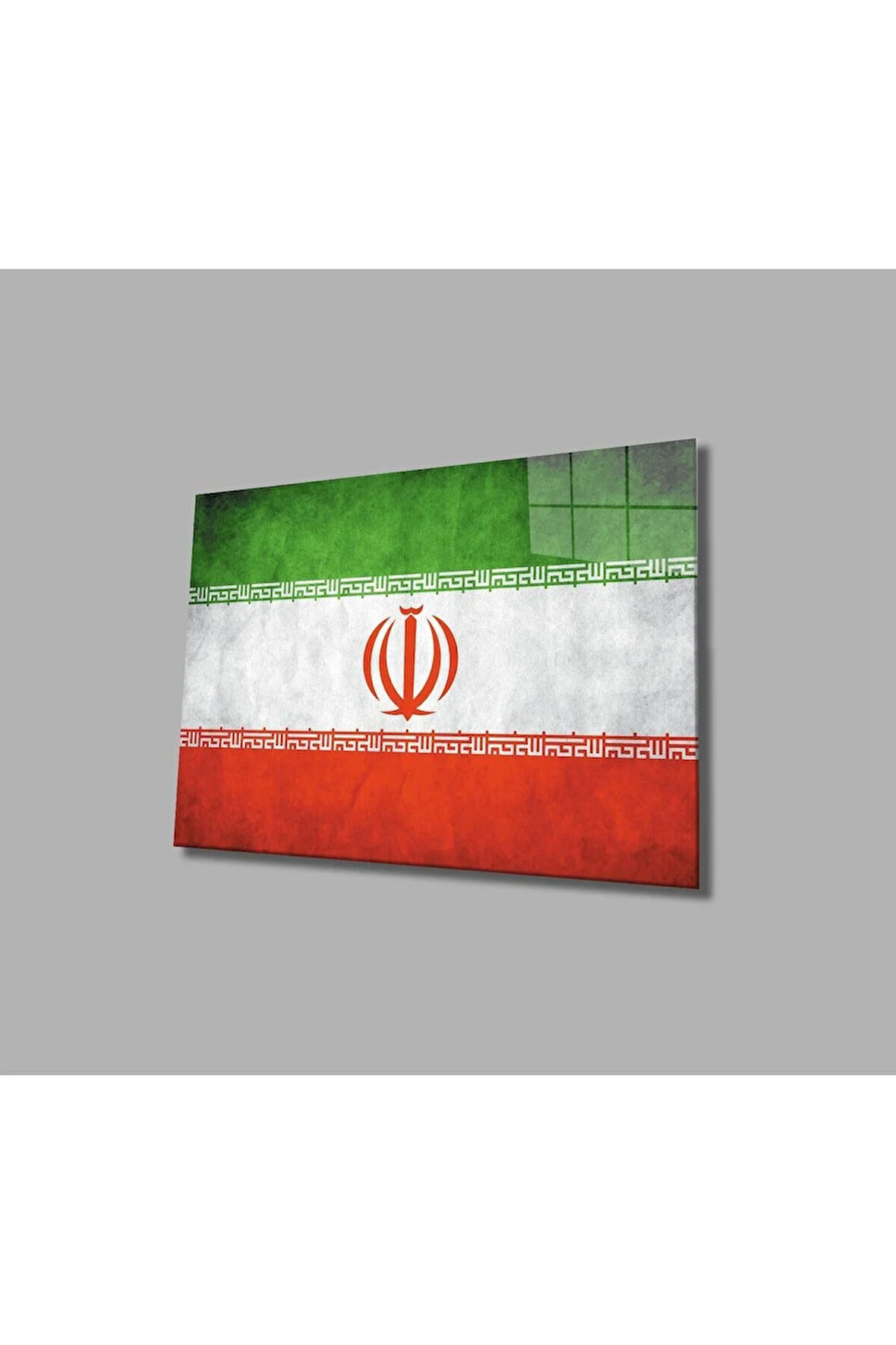 İran Cam Tablo 4mm Dayanıklı Temperli Cam, Iran Flag Glass Wall Art