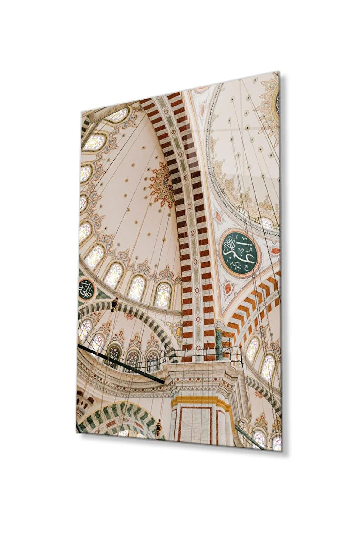 Cami Motif Dini Duvar Dekoru Cam Tablo 4mm Dayanıklı Temperli Cam