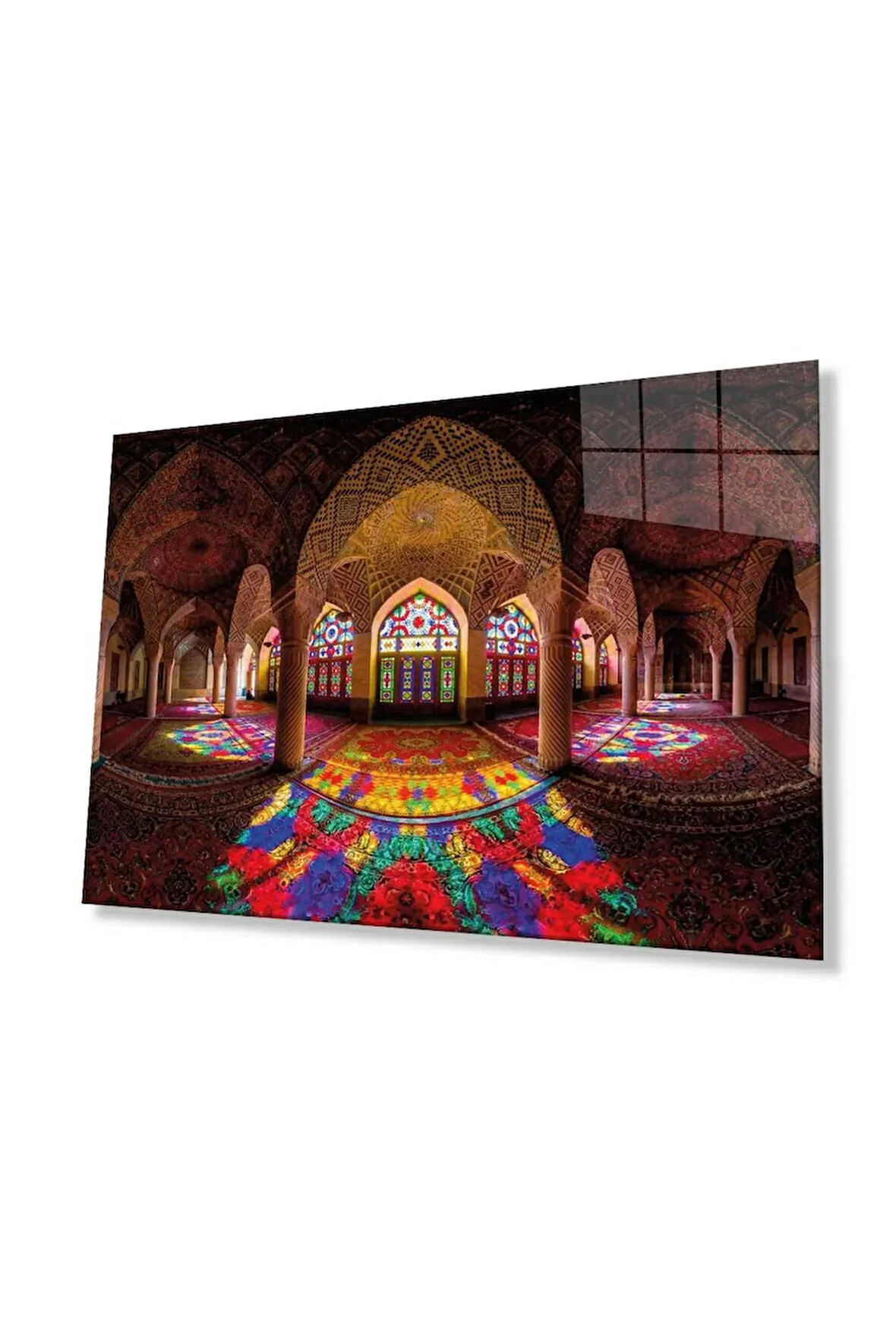 Cami İslami Motif Dini Duvar Dekoru Cam Tablo 4mm Dayanıklı Temperli Cam
